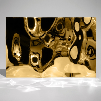 Декоративная нержавеющая сталь 3D Mirror Water Ripple Big Gold