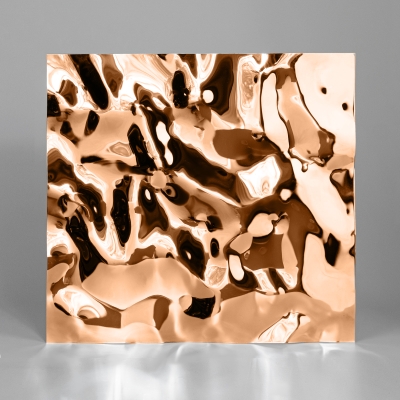 Декоративная нержавеющая сталь 3D Mirror Water Ripple Middle Copper
