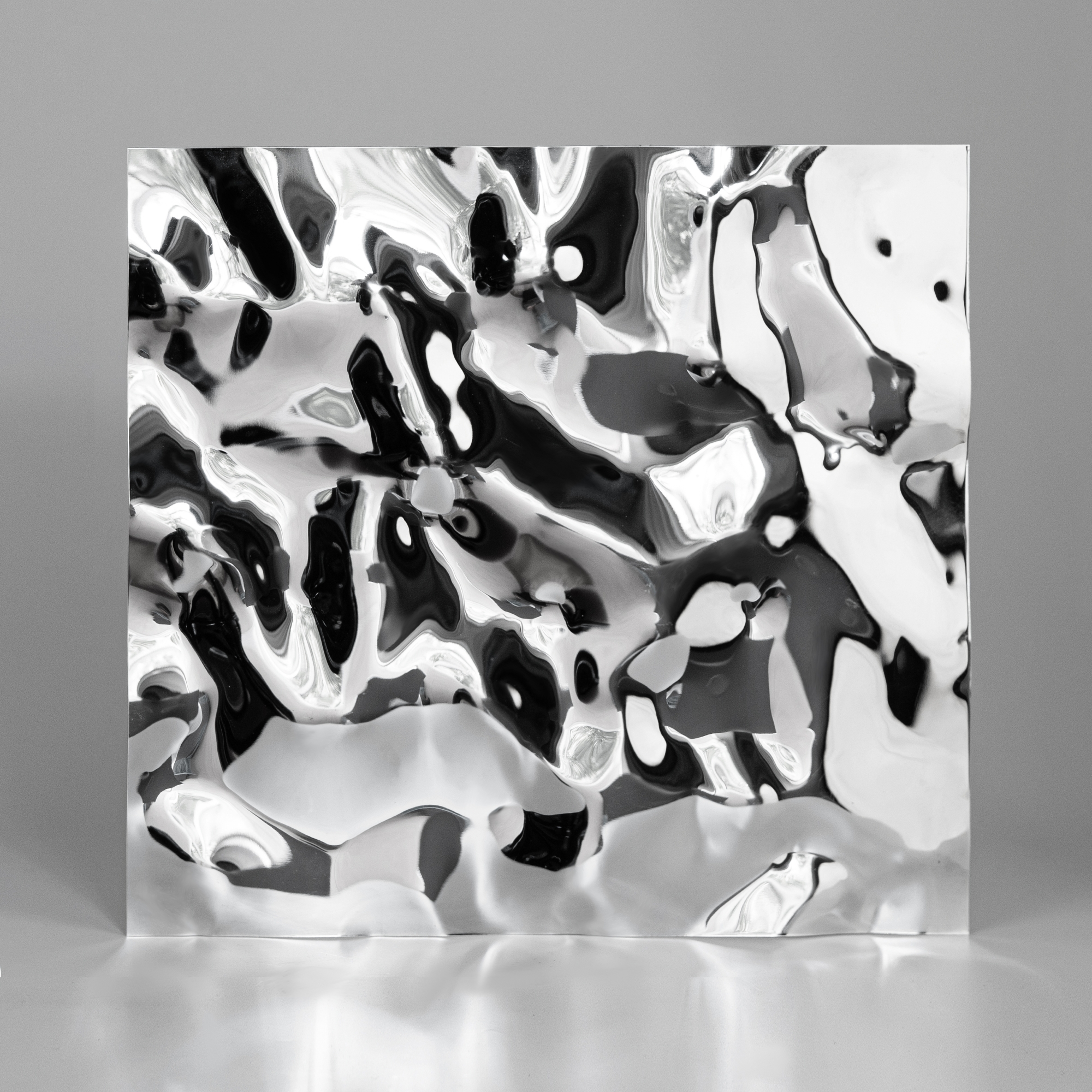 Декоративная нержавеющая сталь 3D Mirror Water Ripple Middle Silver