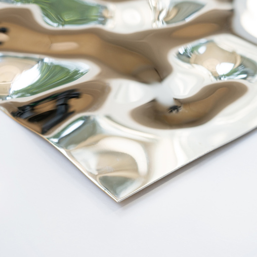 Декоративная нержавеющая сталь 3D Mirror Water Ripple Big Silver