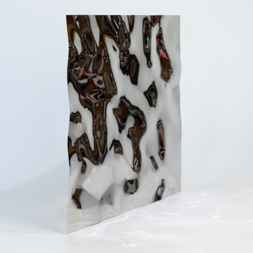 Декоративная нержавеющая сталь 3D Mirror Water Ripple Middle Silver